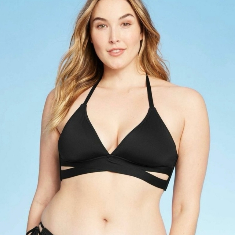 Nwt Shade & Shore Double Strap Bikini Top